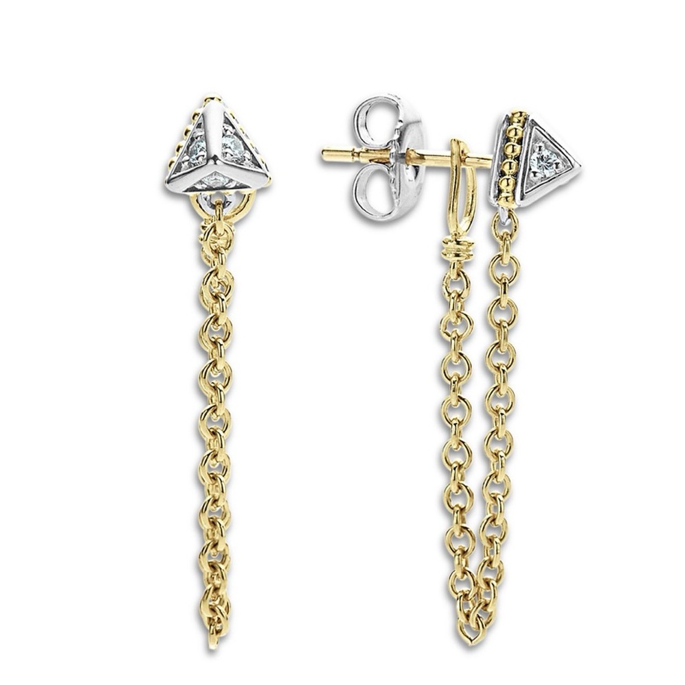 LAGOS Sterling Silver & 18K Yellow Gold Caviar Chain Drop
Earrings